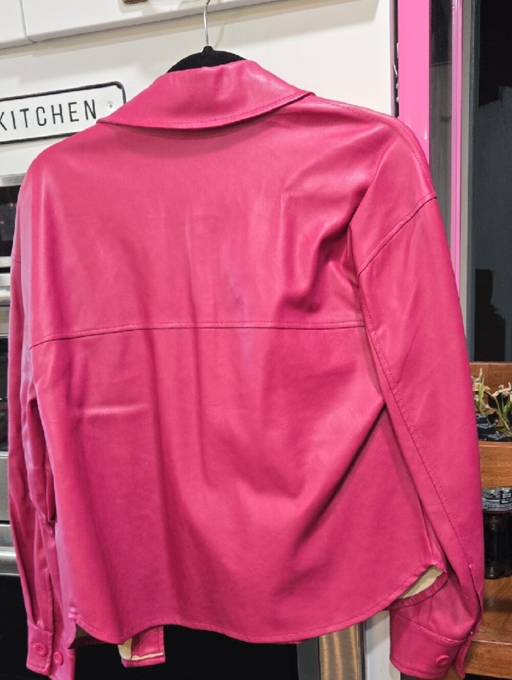 Women's Pink Button-Front Jacket - Picture 5 of 5